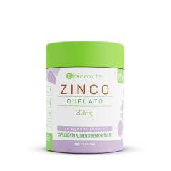 Zinco Quelato 30mg com 30 cápsulas – Bioroots