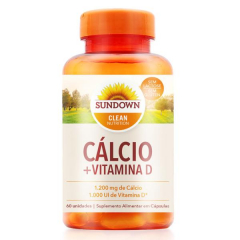 Cálcio 1.200mg + Vit D com 60 Unidades - Sundown Vitaminas