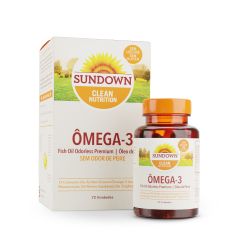 Ômega 3 Premium Fish Oil Odorless 1.290mg com 72 Unidades - Sundown Vitaminas