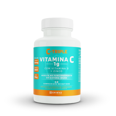 Vitamina C 1g+Vit D 400UI+Zinco 10mg  30 comprimidos C-Triple